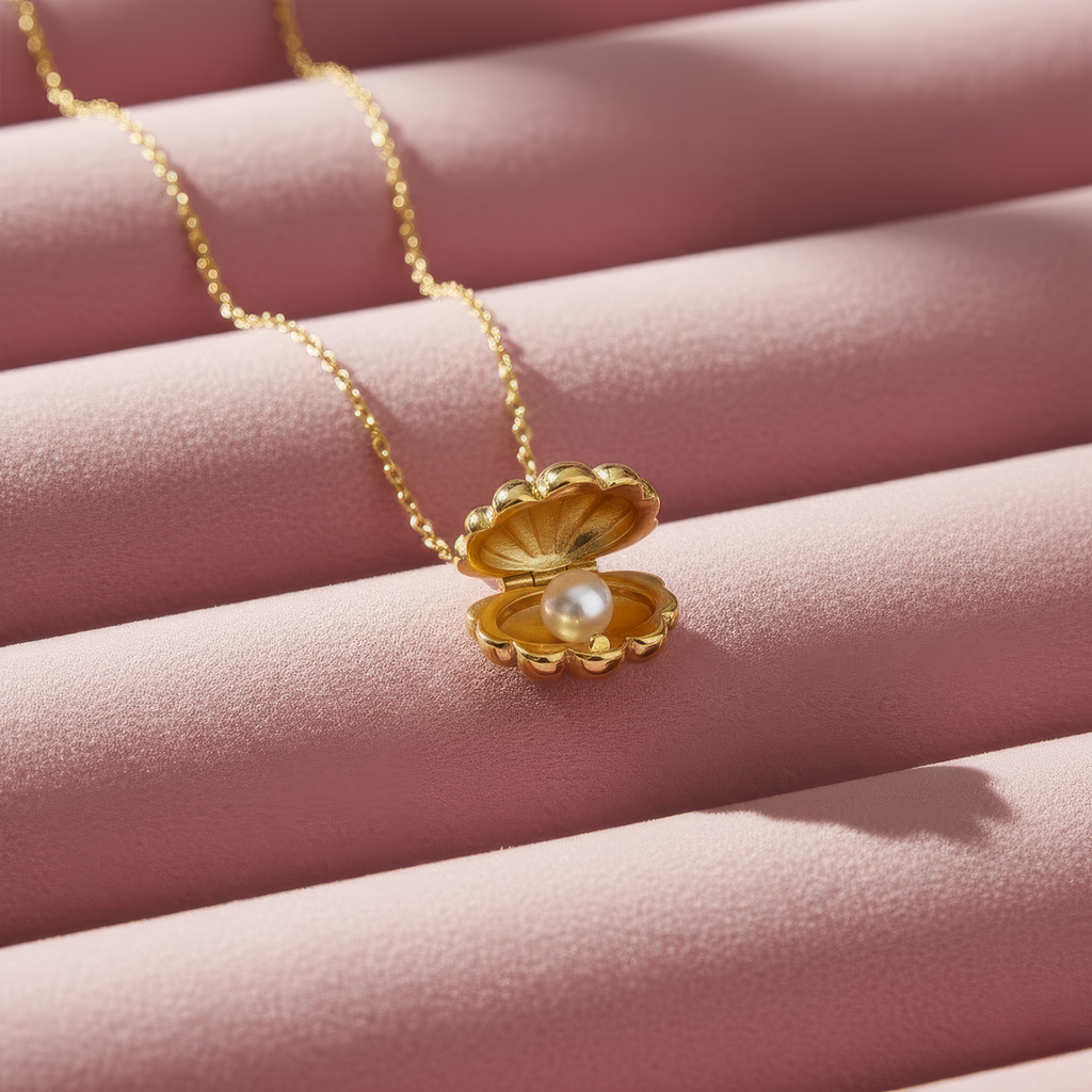 Ariel Clam Locket Necklace